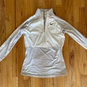 Nike White and Tan quarter zip - size M